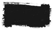 © aura studio - Vector black grunge rectangle banner with paint roller marks on transparent background, rough texture, abstract frame, ink brush stroke, distressed, artistic design