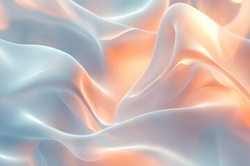 Poster - Textured fabric flowing gently with soft pastel colors creating a serene abstract composition
