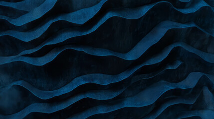 Poster - Wavy ribbed blue paper texture for creative design projects