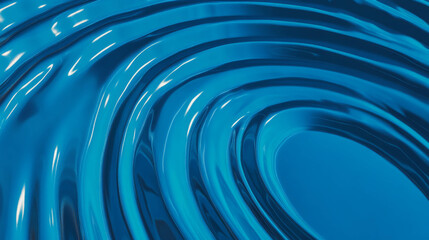 Poster - Abstract concentric ribbed opaque blue plastic texture for creative design