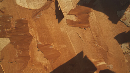 Aufkleber - Textured surface of damaged plywood with cracks and splinters for design