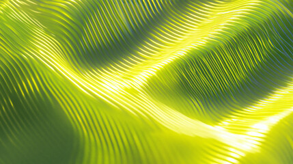 Poster - Neon vibrant chartreuse wavy ribbed texture for dynamic design