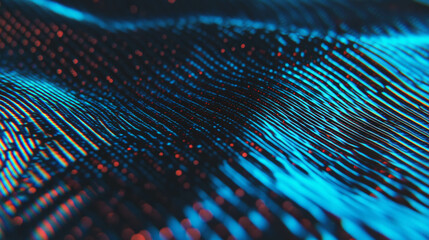 Poster - Vibrant neon diagonal ribbed texture with deep electric hues for creative design