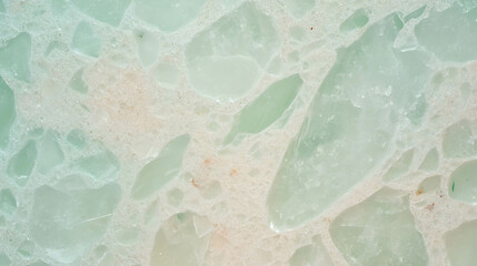 Poster - Subtle green and white textured surface with translucent details for design concepts