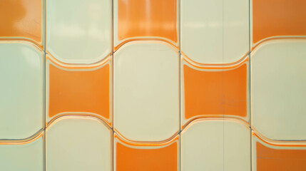 Poster - Retro formica pattern with interconnected squares for interior design and decoration