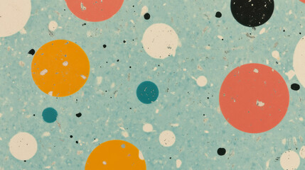 Aufkleber - Vibrant formica speckled pattern with colorful circles for interior design