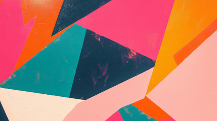 Poster - Vibrant geometric pattern design with bright colors for modern decor