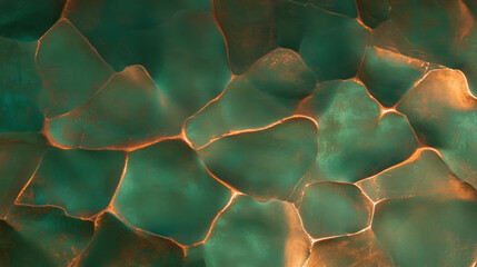 Poster - Abstract hammered bronze texture with irregular dents for artistic background design