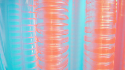 Poster - Abstract texture of interlocking ribbed colored plastic for creative design
