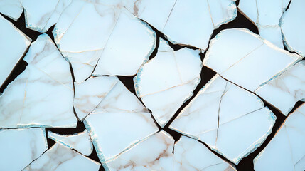 Poster - Macro view of broken ceramic tile texture for creative design projects