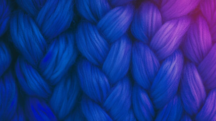 Aufkleber - Vibrant macro texture of knitted fabric in blue and purple hues for fashion and design