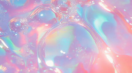 Aufkleber - Vibrant iridescent soap bubble texture with pastel hues for creative design