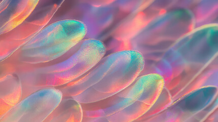 Poster - Vibrant macro view of butterfly wing scales showcasing iridescent colors