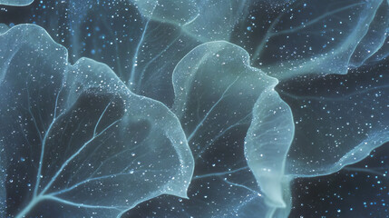 Poster - Delicate macro close-up of flower petal texture featuring ethereal patterns for nature-inspired design