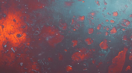 Poster - Vibrant macro frost patterns on metallic surface for artistic background design
