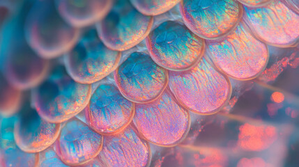 Poster - Vibrant macro view of iridescent reptile scales texture for design inspiration