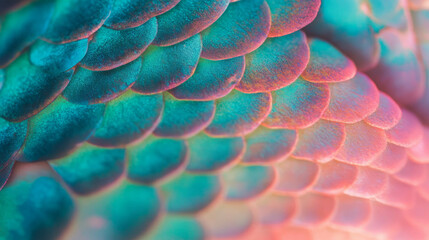 Poster - Vibrant macro texture of reptile skin with colorful scales for design inspiration