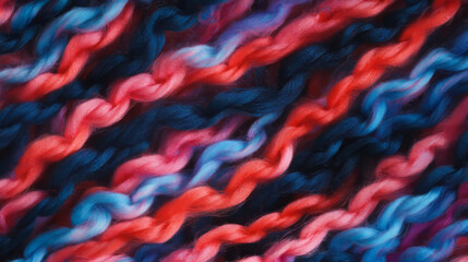 Poster - Vibrant macro view of multicolored woven fabric texture