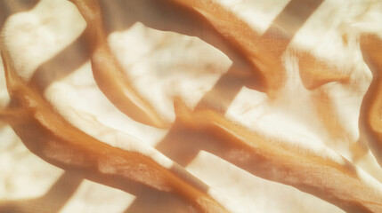 Poster - Elegant texture of mango wood and natural linen for interior design