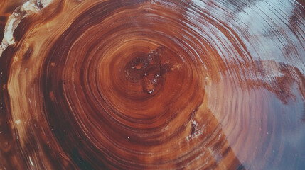 Poster - Natural mango wood texture with knots and dark rings for design projects