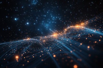 Wall Mural - Glowing Virgo Constellation: Celestial Lines of the Zodiac in a Starry Space Background