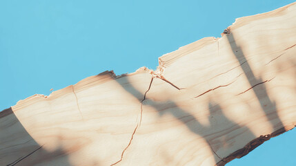 Aufkleber - Close-up of cracked maple wood texture with light and shadows