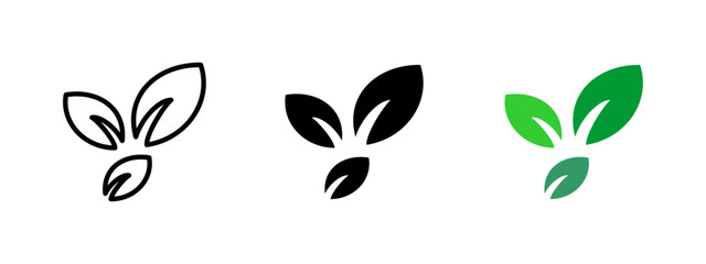 Wall Mural - leaves icon. organic and eco-friendly symbol. green nature vector illustration. environmental sustai