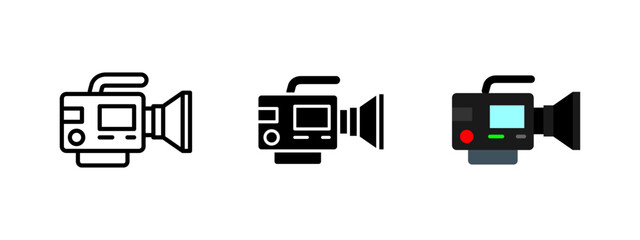 Wall Mural - video camera icon. professional recording equipment symbol. digital media production vector illustra