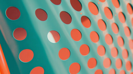 Aufkleber - Abstract geometric pattern with offset circular holes on vibrant plastic surface