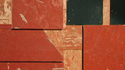 Poster - Abstract texture of osb and brick with painted surfaces for creative design