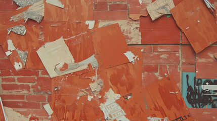 Poster - Urban wall texture with osb and brick elements for creative design