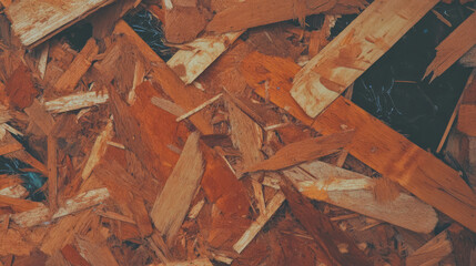 Aufkleber - Detailed view of osb texture with cracks and splinters for architectural design and analysis