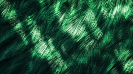 Poster - Abstract green fur texture with soft patterns and highlights, natural appearance. Modern design and textile concept