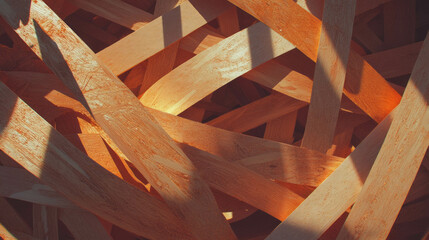Poster - Abstract pattern of overlapping wood strands for background design