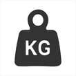 © Art_freeman - Simple KG weight icon. Vector Dumbbell silhouette sign. Flat design. Effective weight sign. Grey silhouette isolated on white background.