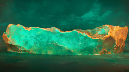 Poster - Abstract texture of oxidized bronze with green patina for background design