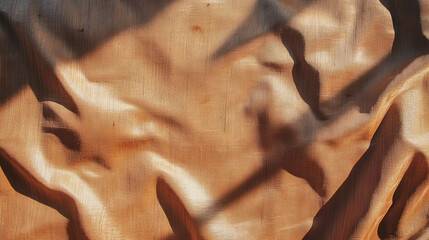 Poster - Textured abstract design combining plywood and fabric with soft tones