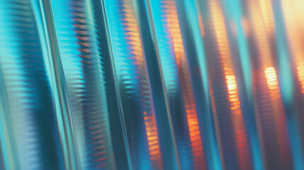 Aufkleber - Abstract ribbed plastic texture with vibrant colored streaks for design and background