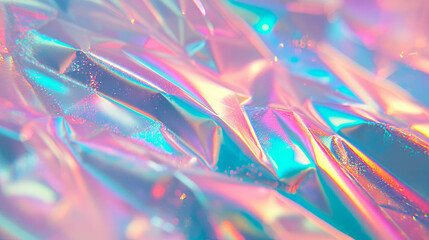 Poster - Iridescent ribbed metallic plastic texture for modern design and backgrounds