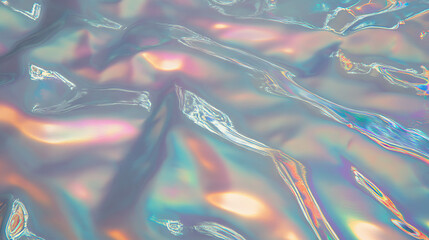 Aufkleber - Iridescent ribbed plastic texture with liquid swirls for creative design