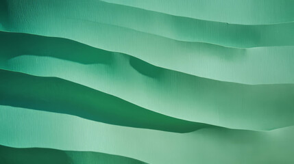 Poster - Abstract rounded horizontal ribbed green paper texture for creative design projects