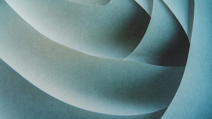Poster - Abstract design of rounded intersecting ribbed grey paper layers