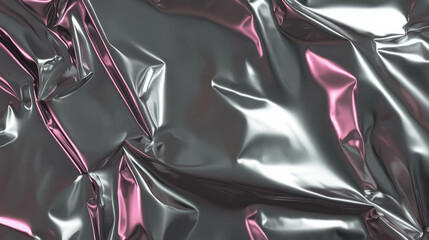 Poster - Shiny rumpled aluminum foil texture with fine lines for creative design projects