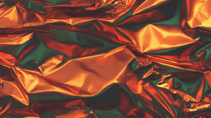 Aufkleber - Abstract texture of rumpled copper foil with dark folds for creative design