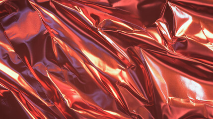 Poster - Vibrant rumpled copper foil texture with layered folds for design projects