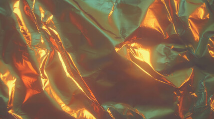 Aufkleber - Rumpled gold foil surface with crumpled texture for creative backgrounds