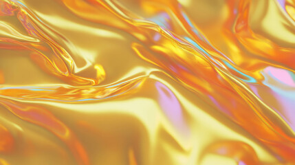 Poster - Luxurious rumpled gold foil texture with deep folds for elegant design