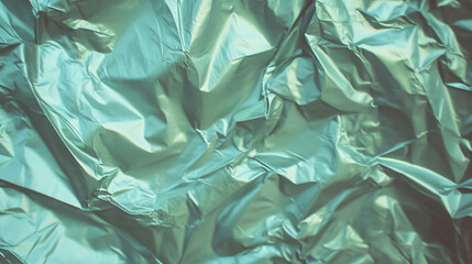 Aufkleber - Rumpled green foil texture with soft folds for creative design