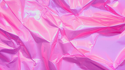 Poster - Vibrant pink foil texture with subtle wrinkles for creative design projects