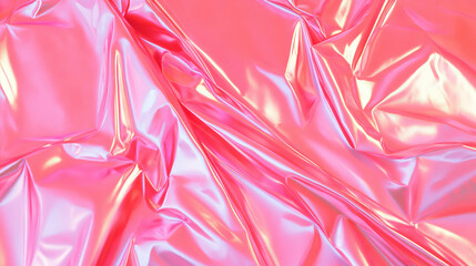 Poster - Vibrant rumpled pink foil with subtle wrinkles texture for creative design